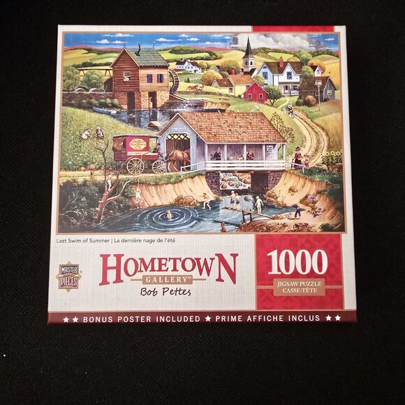 MasterPieces 1000 Piece Jigsaw Puzzle Last Swim of Summer Bob Pettes Poster - Picture 1 of 3